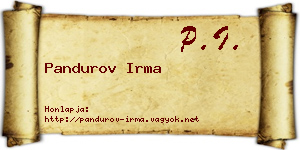 Pandurov Irma névjegykártya
